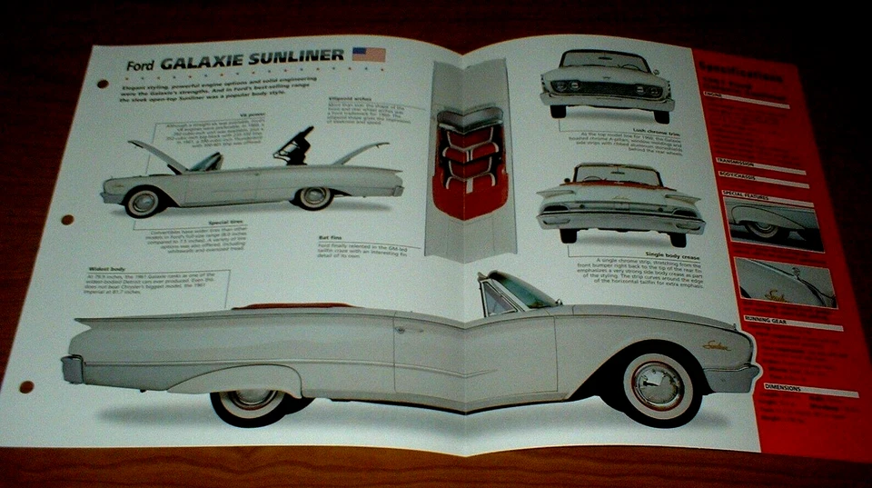 1960 福特 GALAXIE SUNLINER 可转换规格表手册照片海报 61 60 — 第 1/1 张图片