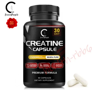 Creatine Monohydrate Capsules Build Muscle, Boost Strength Improve Performance - Picture 1 of 7