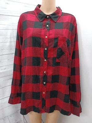 Аризона фланелевая рубашка мужская красный черный клетку на пуговицах мягкий легкий XXL новый с Ярлыками  - Изображение 1 из 4