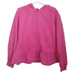 French Toast Girls Ruffled Pink Full Zip Hoodie Sz 7/8. - Picture 1 of 5