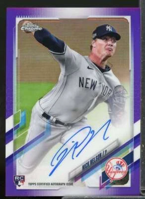 Nick Nelson Rookie 2021 Topps Chrome Rookie Autographs Purple Refractors #RANNE  - Image 1 of 2