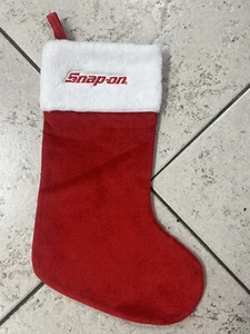 SNAP-ON Tools Christmas STOCKING Red Plush White Furry Cuff w/ Snap-On Logo 16”L - Picture 1 of 2