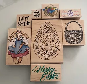 Ostern Stempel Hase Eierkorb 8er Set Stempel Frohe Ostern - Bild 1 von 15