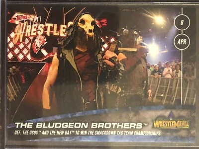 2018 Topps Now WWE #23 Luke Harper Erick Rowan Bludgeon Brothers WrestleMania - Image 1 of 2