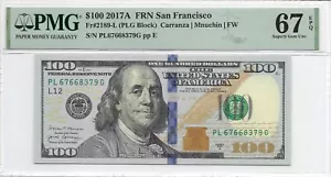 2017A $100 SAN FRANCISCO FRN. PMG SUPERB GEM Uncirculated 67 EPQ Banknote. - Picture 1 of 2