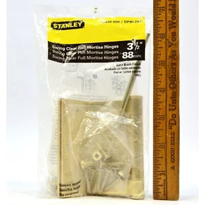New! STANLEY 'SWING CLEAR FULL MORTISE HINGES' Satin Brass No. S838-698/DPBF248 - Picture 1 of 5