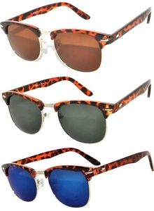 Set 3 occhiali da sole mezza montatura semi montatura corno senza montatura montatura leopardata - Foto 1 di 7