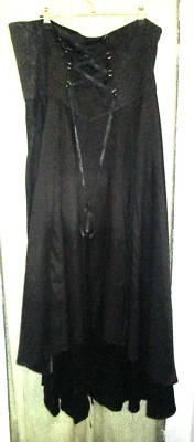 CHIC STAR dress strapless Plus Size 26 Black Lace up Hi Low MARY HILDEBRANDT - image 1 of 4
