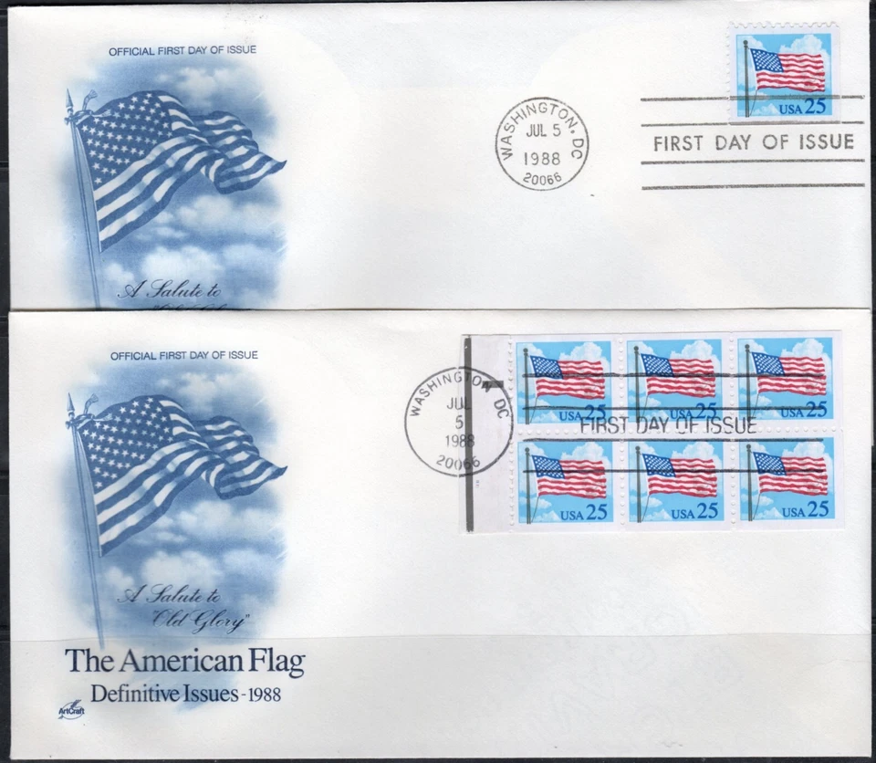 US Scott #2285A & 2285Ac "Flag and Clouds" FDC - Image 1 of 1