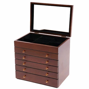 6 Layer Jewellery Box Trinket Box Jewellery Storage Box with Mirror - Picture 1 of 14