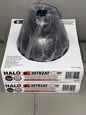 Set Of 2 HALO 6” Tuscan Bronze Recessed Ceiling Light Air-Tite Baffle Trim - Image 1 of 4