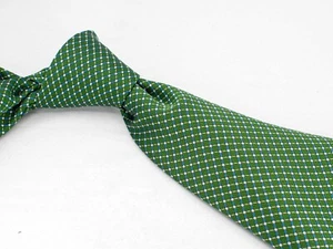 Brooks Brothers Basics 100% Silk Tie Green White Checks Men's Designer Necktie - Picture 1 of 5