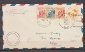 1943 Env. USA GC + Algérie et Tunisie obl US NAVY + CASABLANCA, RR, SUP X4840 - Imagen 1 de 2