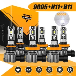 AUXBEAM 9005+H11+H11 LED Headlight Fog Bulb 90W 6500K for Honda Accord 2008-2015 - Picture 1 of 17