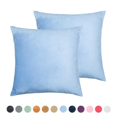 Velvet Throw Pillow Covers Set of 2 Sofa Home Decor Cushion Case Easy Care - Image 1 of 4