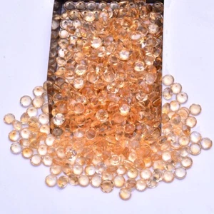 VVS 10 Pcs Natural Citrine 8mm Round Cut Loose Untreated Wholesale Gemstones Lot - Picture 1 of 9