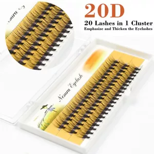 60 racimos de maquillaje pestañas individuales extensión de injerto pestañas postizas naturales - Imagen 1 de 20