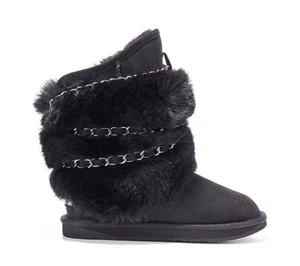 Australia Luxe Collective schwarze Lammfellstiefel Größe 9 - Bild 1 von 20