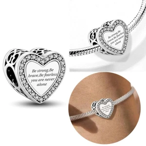 S925 Argento Sterling Love Lettera Charm Perline Adatto per Bracciali Fai da Te Gioielli Donna - Foto 1 di 9