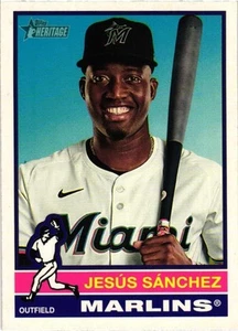 2025 Topps Heritage SP Short Print - Jesus Sanchez (#455) Marlins Free Ship - Picture 1 of 2