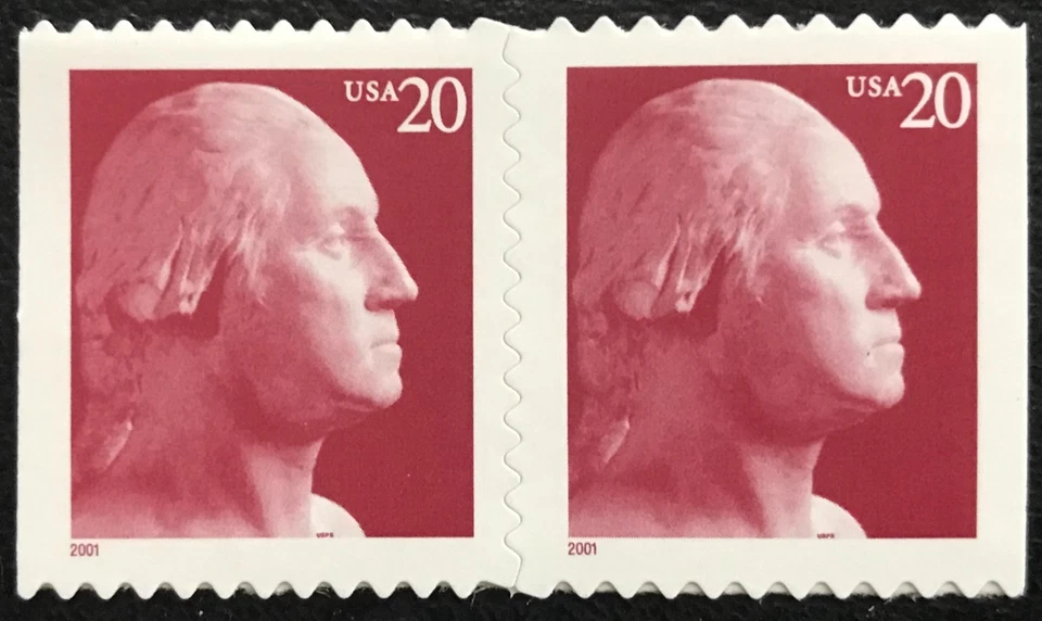 2001 3482-3483 - 20¢ - WASHINGTON Scarce Pair! 11.25 on Left, 10.5 on Right -MNH - Image 1 of 1