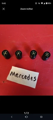 Juego de 4 cubiertas de vástago de válvula de aluminio Mercedes Benz Foto 1 de 2