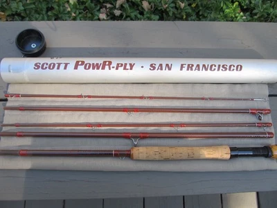 ~ SCOTT..PowR-ply...8 1/2'..F85, 5 piezas. caña de mosca..nuevo estado, tubo/calcetín~ Foto 1 de 4