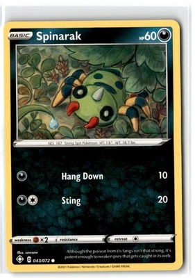 2021 Sword & Shield - Shining Fates Spinarak #43 Basic/Common - Image 1 of 2