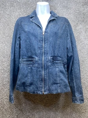 Vintage Ralph Lauren Womens Small Blue Denim Jacket Full Zip Pockets - Image 1 of 4