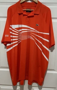 Polo Lacoste Sport Uomo 4XL Arancione Bianco Tennis Ultra Dry Novak Djokovi - Foto 1 di 9