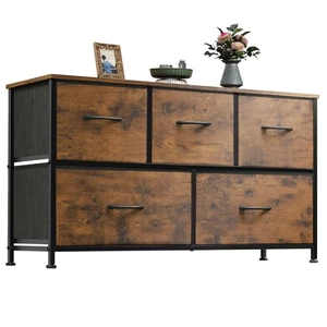 WLIVE Dresser for Bedroom with 5 Drawers, Wide Chest of Drawers, Fabric Dress... - Picture 1 of 7