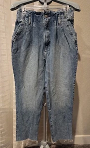 Abercrombie & Fitch Mom Jeans Gr. 6/28 Paperbag Taille High Rise Denim Blau Boho - Bild 1 von 7