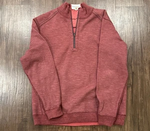 Tommy Bahama Pullover Herren Large rot grau 1/4 Zip Wendepullover Sweatshirt - Bild 1 von 6