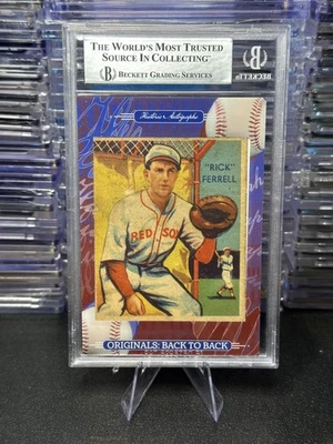 2022 Historic Autographs Rick Ferrell Originals Back to Back #'d/3 BGS Authentic - Image 1 of 2