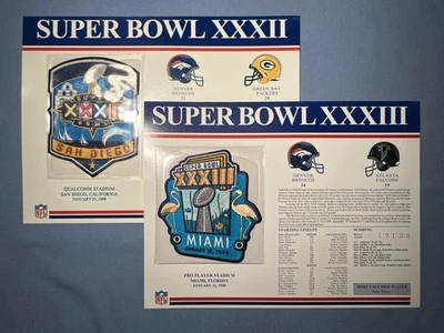 Denver Broncos-SUPER BOWL, OFFICIAL NFL PATCH SET-1st 2 SB Wins /$50 eBay Value - Image 1 of 4