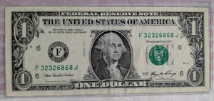 2006 $1 Dollar note SN F32326868J - Picture 1 of 2