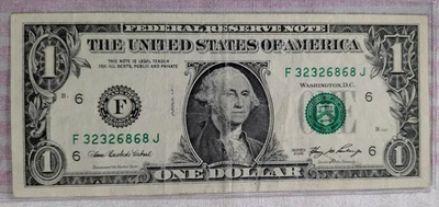 2006 $1 Dollar note SN F32326868J - Image 1 of 2