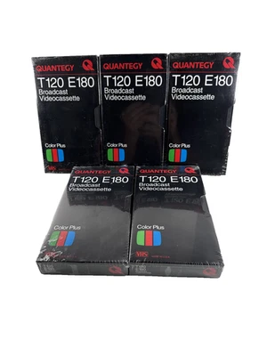 5x VtgNEW SEALED Quantegy Blank COLOR PLUS VHS T-120 BROADCAST VIDEOCASSETTE - Image 1 of 3