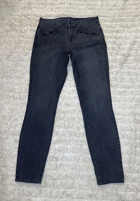 NYDJ grey Super Skinny zippered pocket jeans Size 10 - Image 1 of 4