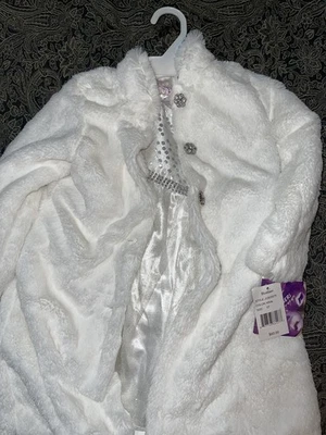 Conjunto de vestido abrigo de 2 piezas marfil talla 5T para niñas fiesta azulberi brillante azulberi azul Foto 1 de 4