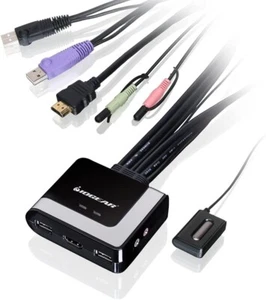 NEW IOGear GCS62HU KVM Switch Switchbox 2 port HD - Afbeelding 1 van 7