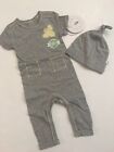 Burts Bees Baby Boy Organic Coverall Hat Size 3 6 9 12 18 Months Grey Layette 
