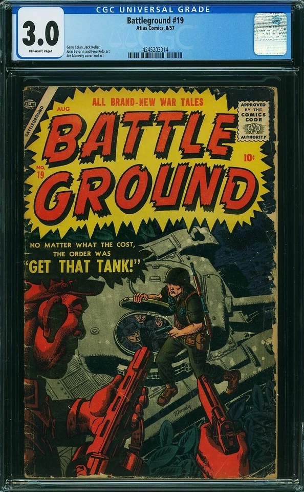 Battleground 19, CGC 3.0, Atlas, 1957, Gene Colan Art - Image 1 of 1