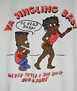 Vintage The Simpsons Black Bart Betty Boop T Shirt Small 80s Cartoon Bootleg Tee - Picture 1 of 5