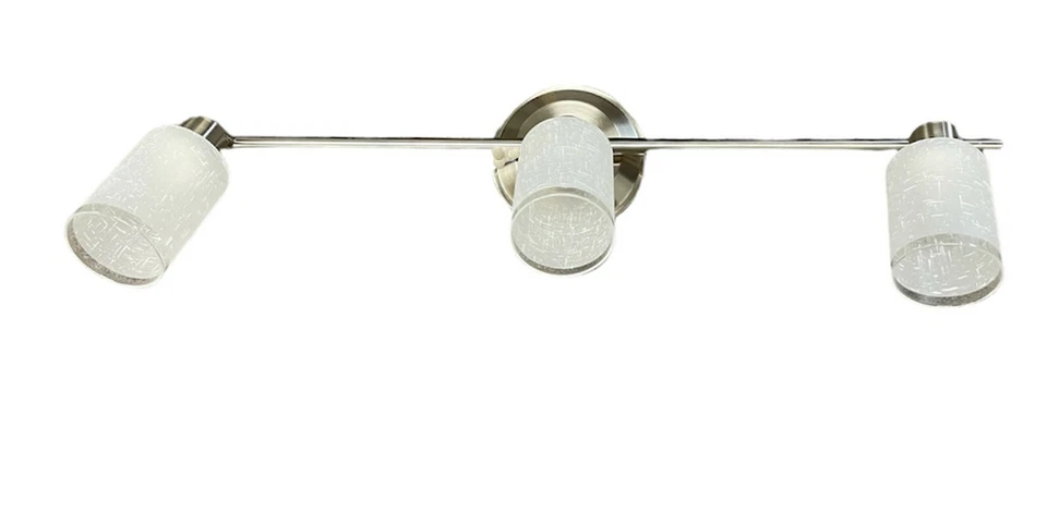Brushed Nickel With Frosted Opal Etched Glass 3-Light Track Lighting Kit $432 - Image 1 of 1