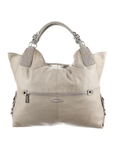 Authentische graue Zinn Rebecca Minkoff Straußenleder Beuteltasche Tasche Handtasche - Bild 1 von 12