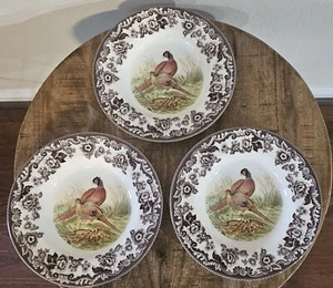 Spode Woodland PHEASANT 9" Soup Plates / Bowls - Set of 2 - NEW - Picture 1 of 4
