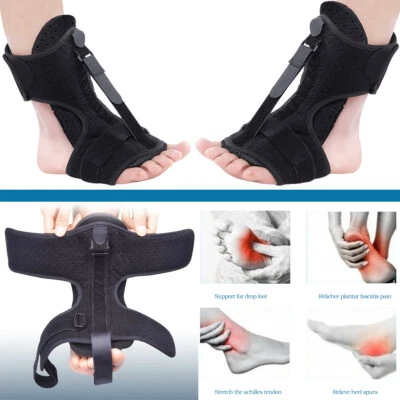 Adjustable Plantar Fasciitis Night Splint Foot Drop Orthotic Brace Black Single - Image 1 of 4