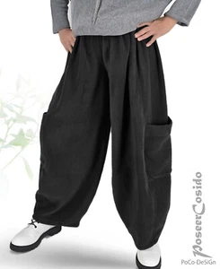 LAGENLOOK Ballon-Hose Kuschel Fleece schwarz 44 46 48 50 52 54 56 58 XL-XXL-XXXL - Bild 1 von 22