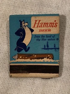 Vintage Hamm's Beer Bear Sasha Sky Blue Waters Matchbook Advertising Matches - Picture 1 of 7